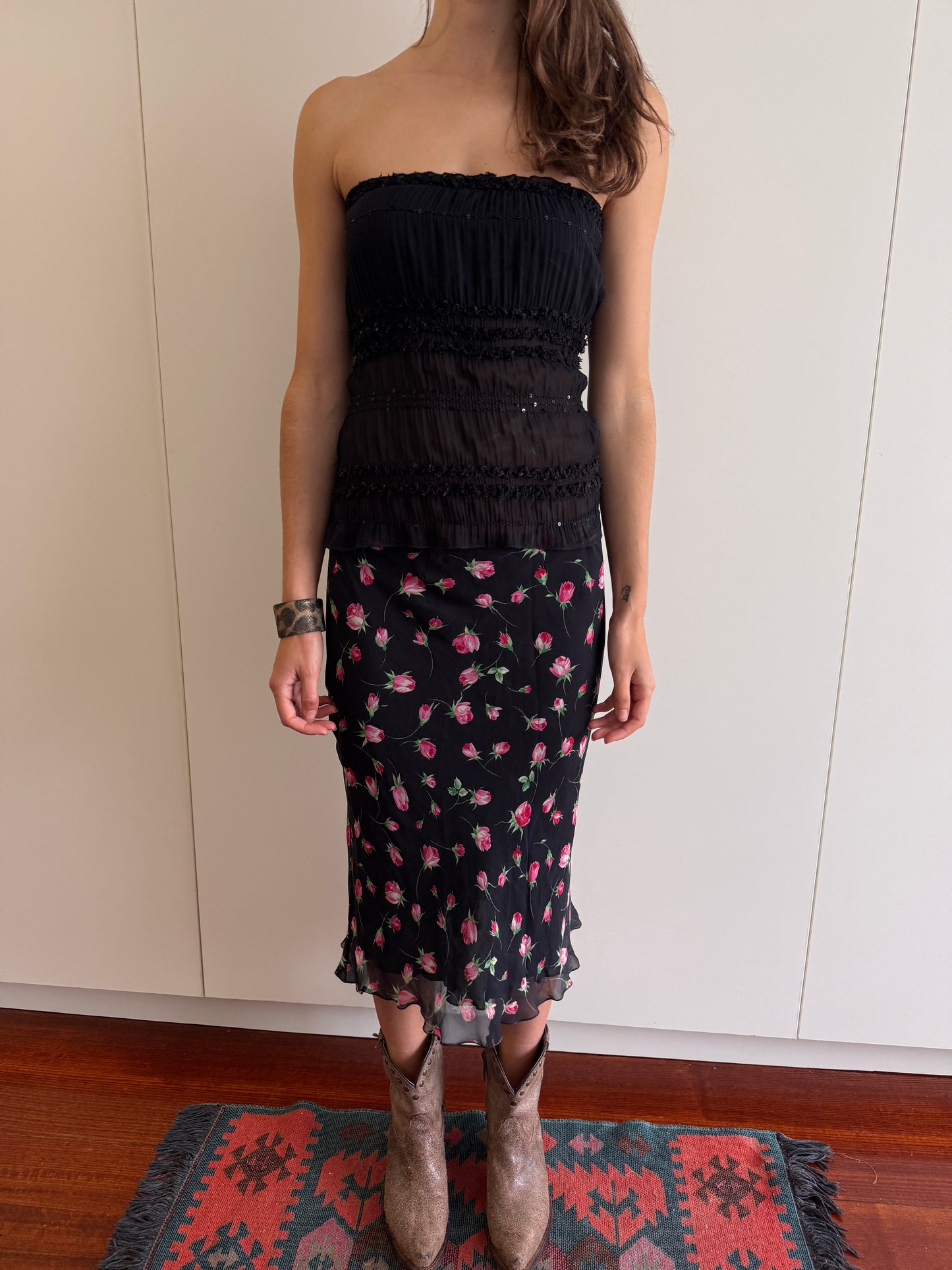 VINTAGE 90s RUCHED TUBE TOP