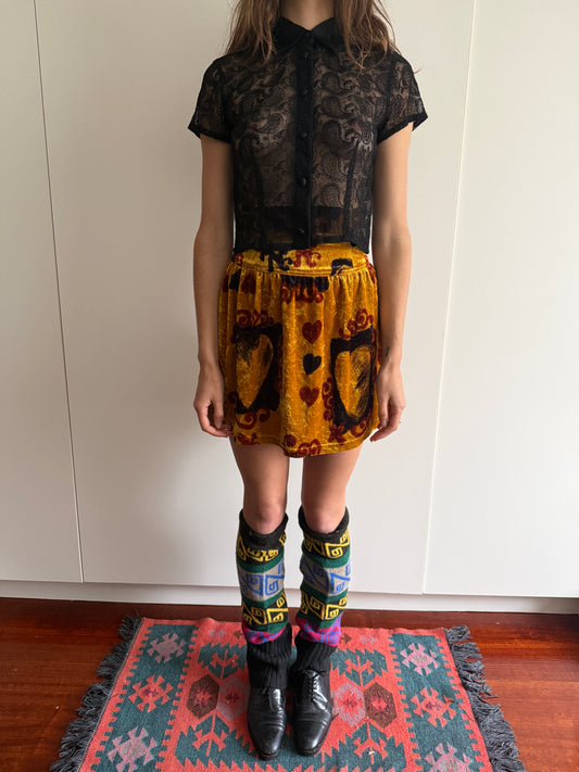 90s BOUTIQUE NICOLE VELVET MINI SKIRT
