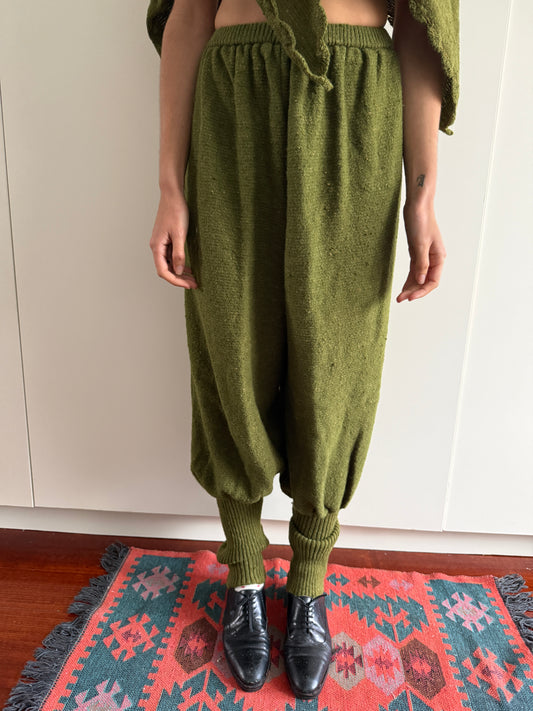 70s FRANCE ANDREVIE WOOL BLOOMER AND SHAWL SET