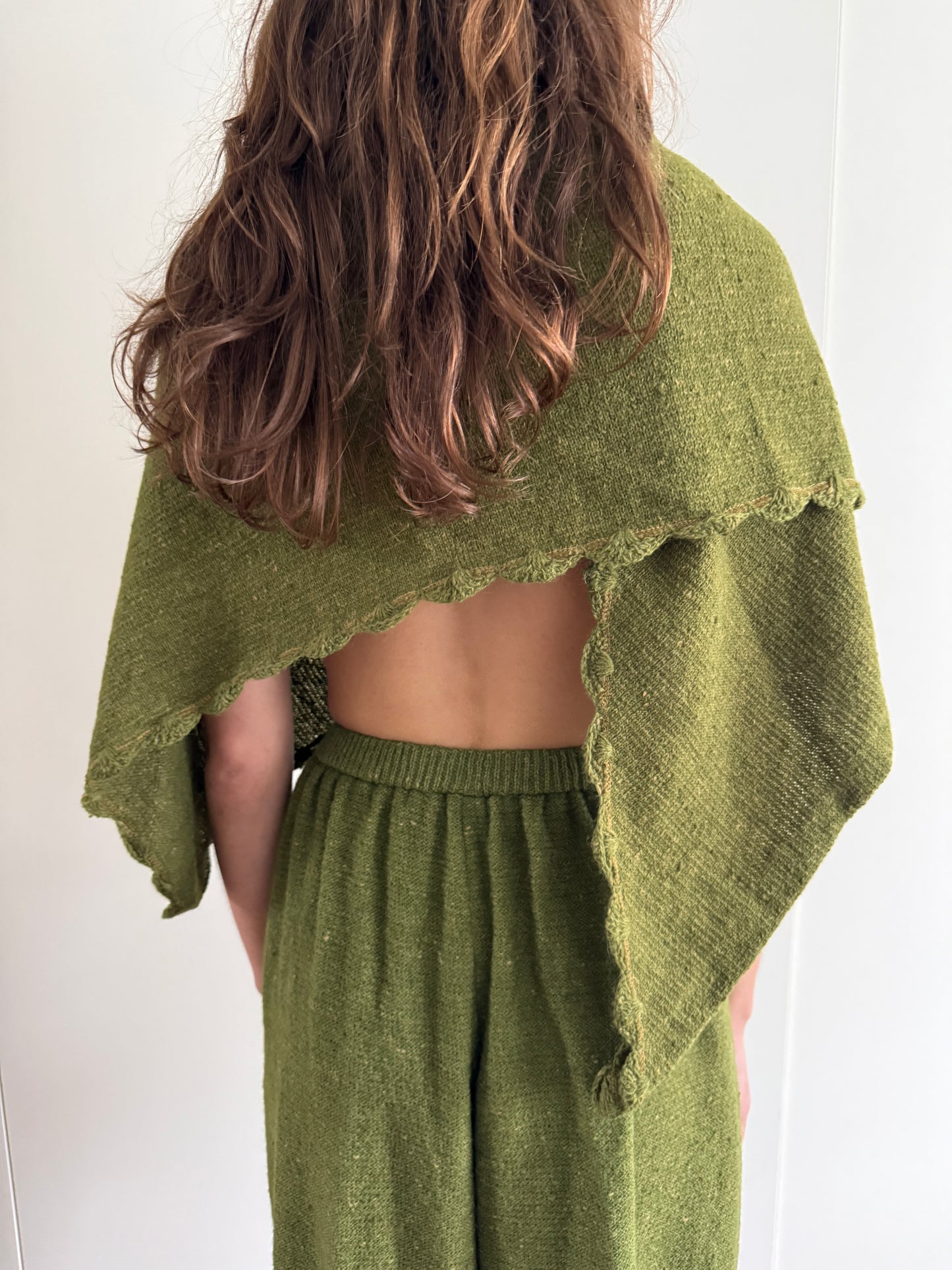 70s FRANCE ANDREVIE WOOL BLOOMER AND SHAWL SET