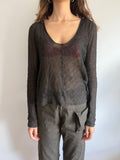 00s ARMANI SHEER KNIT HOODIE