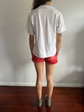 RED LOW RISE TIE DYE SHORTS