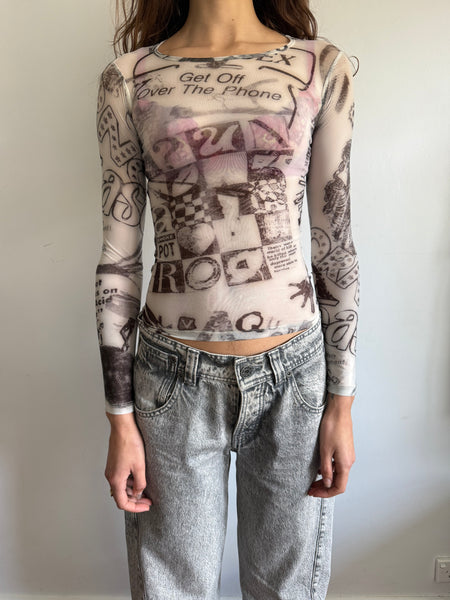 VAQUERA HOLLYWOOD BABYLON MESH TOP