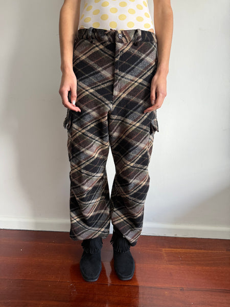 Y'S YOHJI YAMAMOTO WOOL KNIT CARGO PANTS