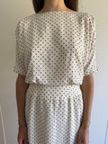 80s POLKA DOT DROP WAIST DRESS