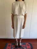 80s POLKA DOT DROP WAIST DRESS