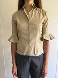 ANTONI & ALISON RUFFLE SLEEVE SAFARI SHIRT