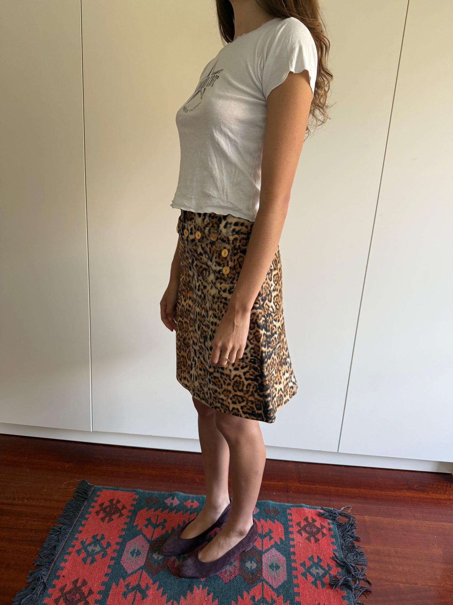 DRESS CAMP LEOPARD PRINT SAILOR SKIRT