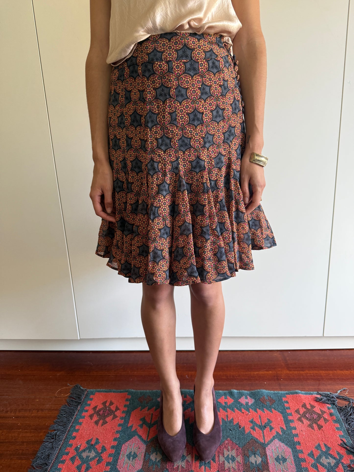 DRESS CAMP SILK STAINED GLASS SKIRT