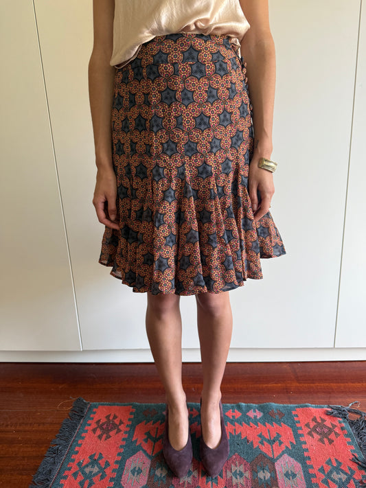 DRESS CAMP SILK STAINED GLASS SKIRT