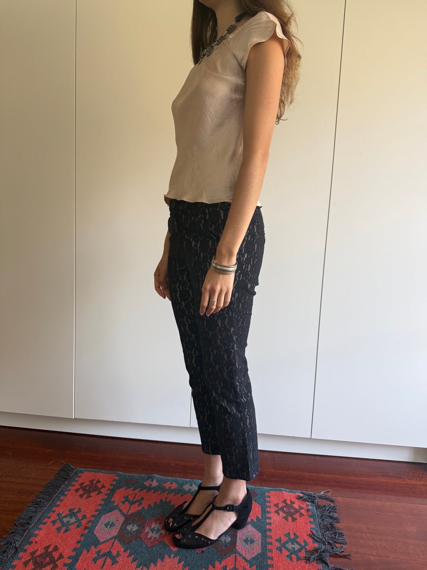 SONIA RYKIEL COLLECTION LACE CIGARETTE PANTS
