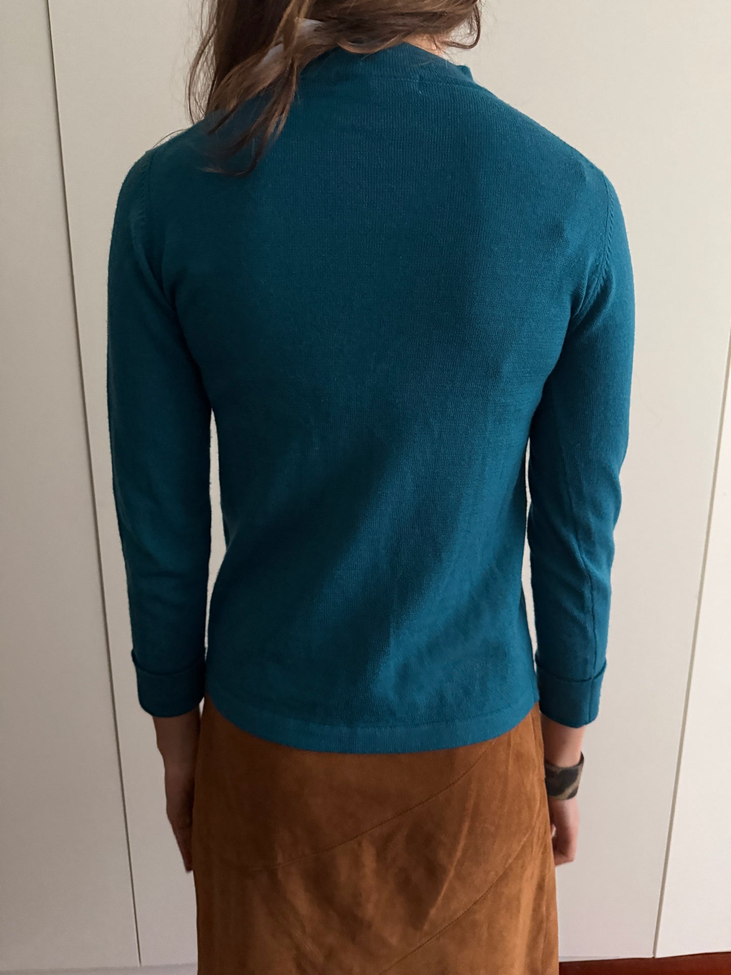 PURE WOOL MANDARIN COLLAR CARDIGAN