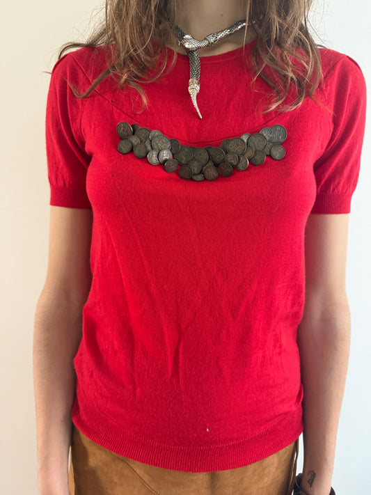 PAUL SMITH COIN EMBELLISHED TOP