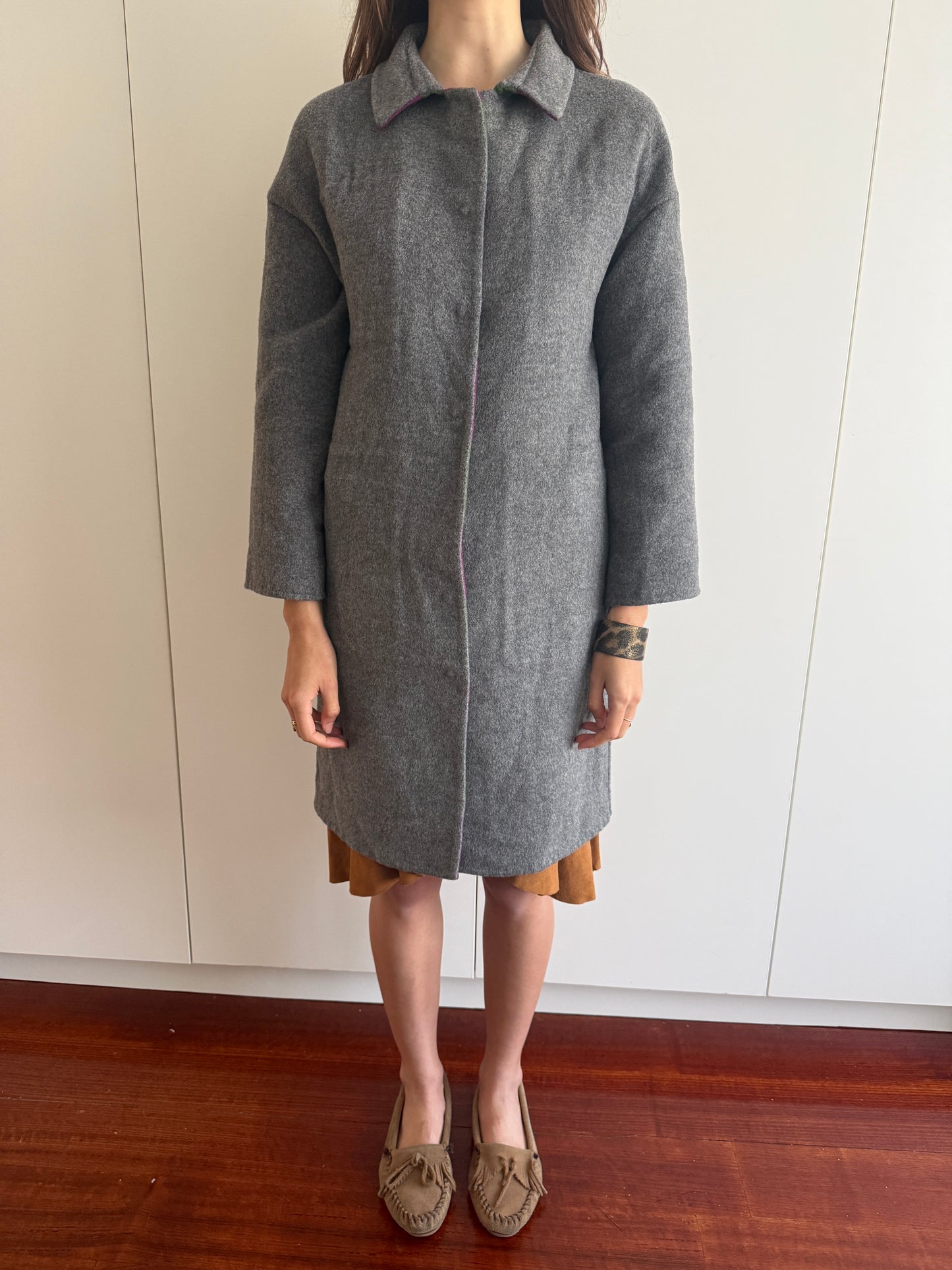 MAURIZIO PECORARO REVERSIBLE CASHMERE WOOL COAT