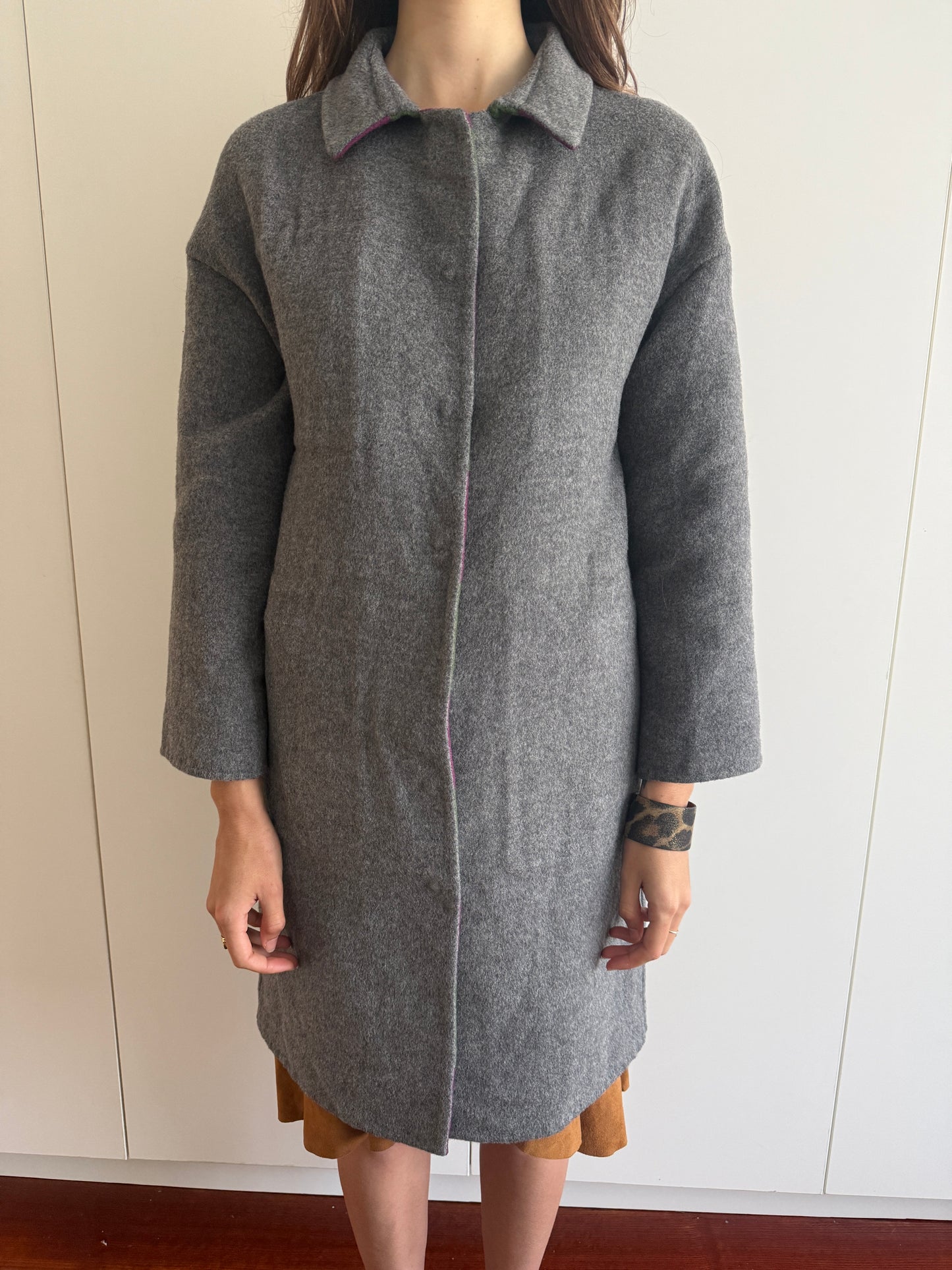 MAURIZIO PECORARO REVERSIBLE CASHMERE WOOL COAT