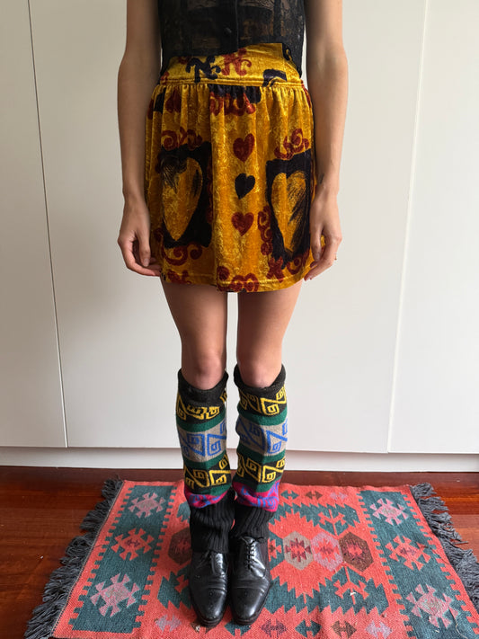 90s BOUTIQUE NICOLE VELVET MINI SKIRT