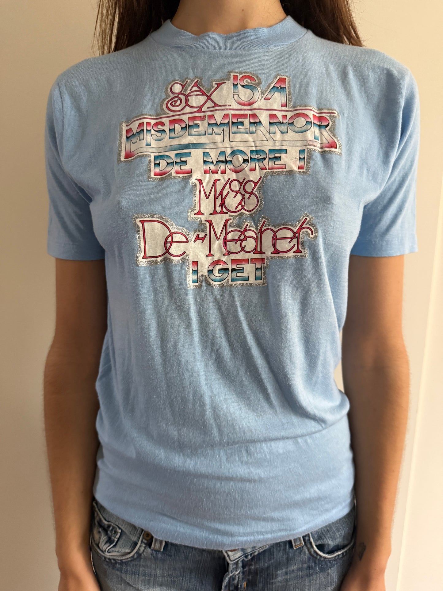70s GLITTER PRINT NOVELTY TEE