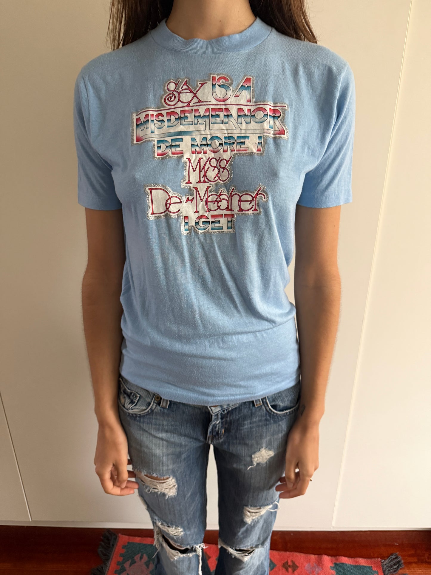 70s GLITTER PRINT NOVELTY TEE