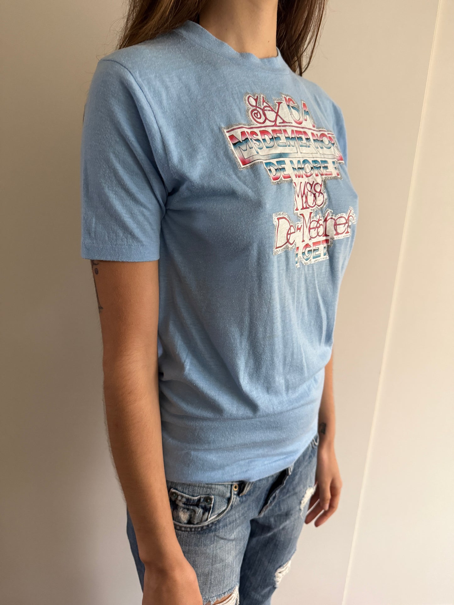 70s GLITTER PRINT NOVELTY TEE
