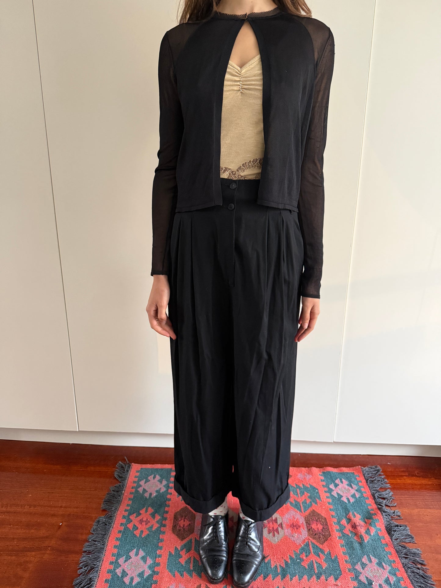 ELIE TAHARI MESH CARDIGAN