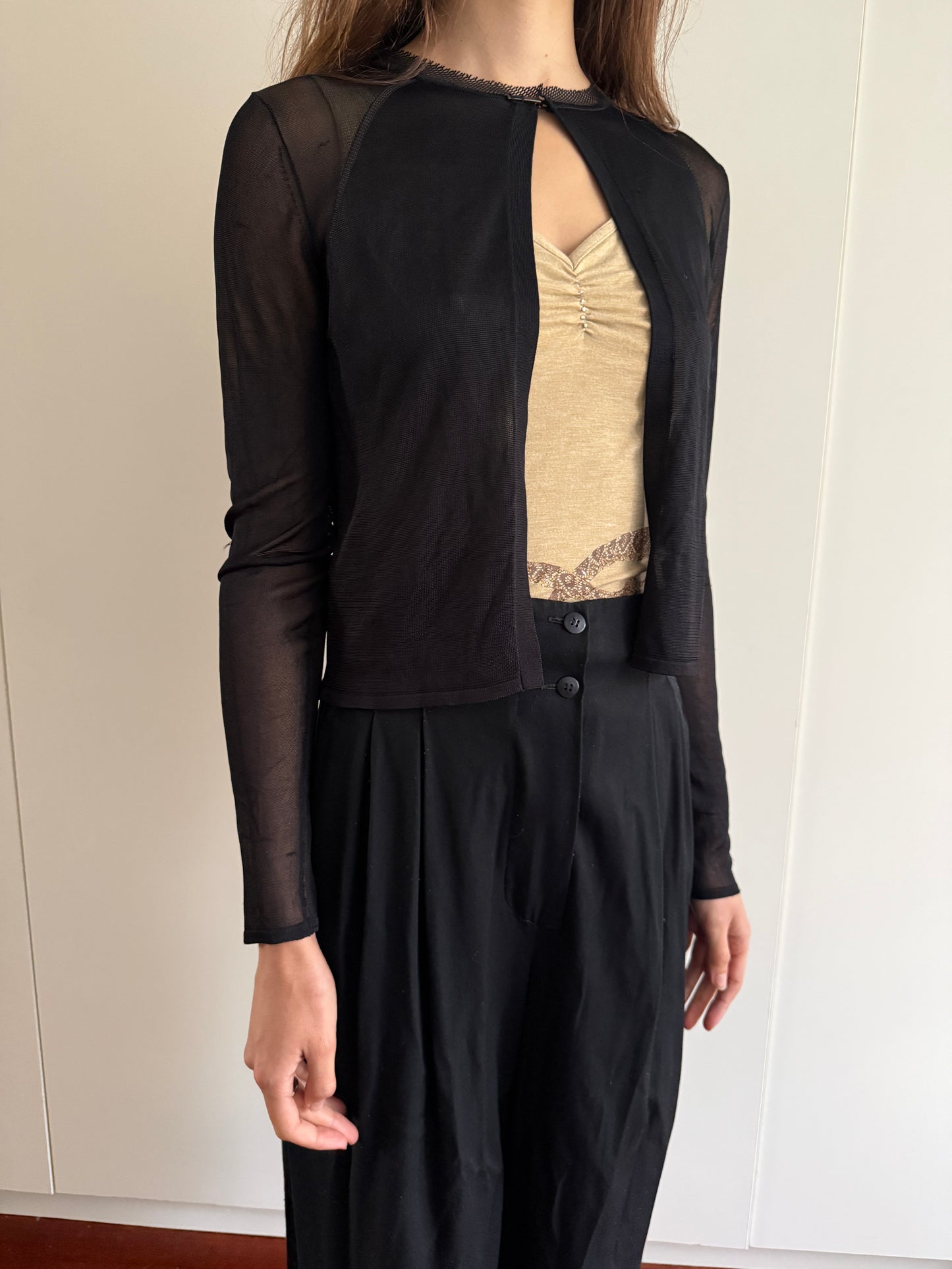 ELIE TAHARI MESH CARDIGAN