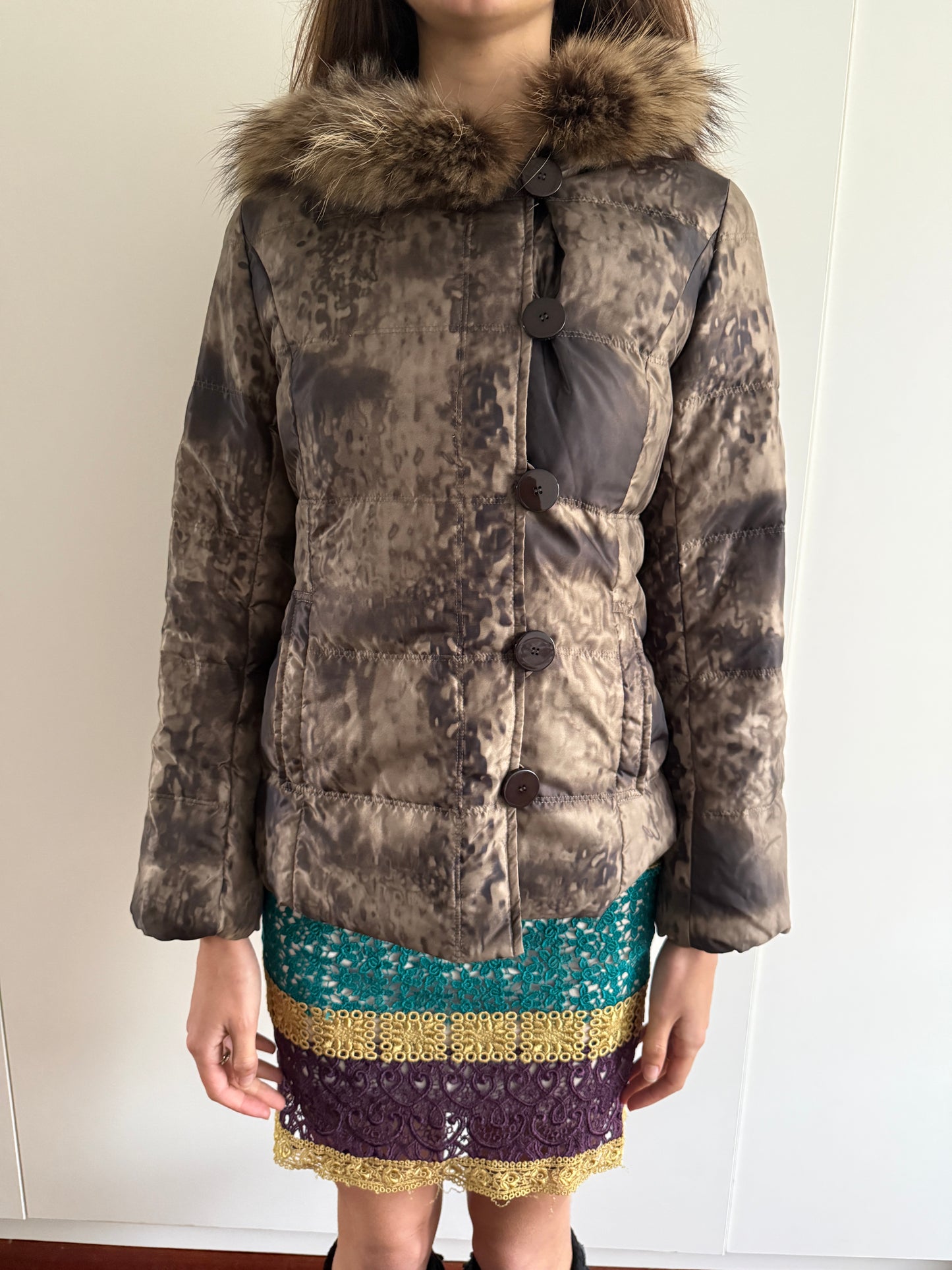 EXEX BY KRIZIA FUR COLLAR JACKET