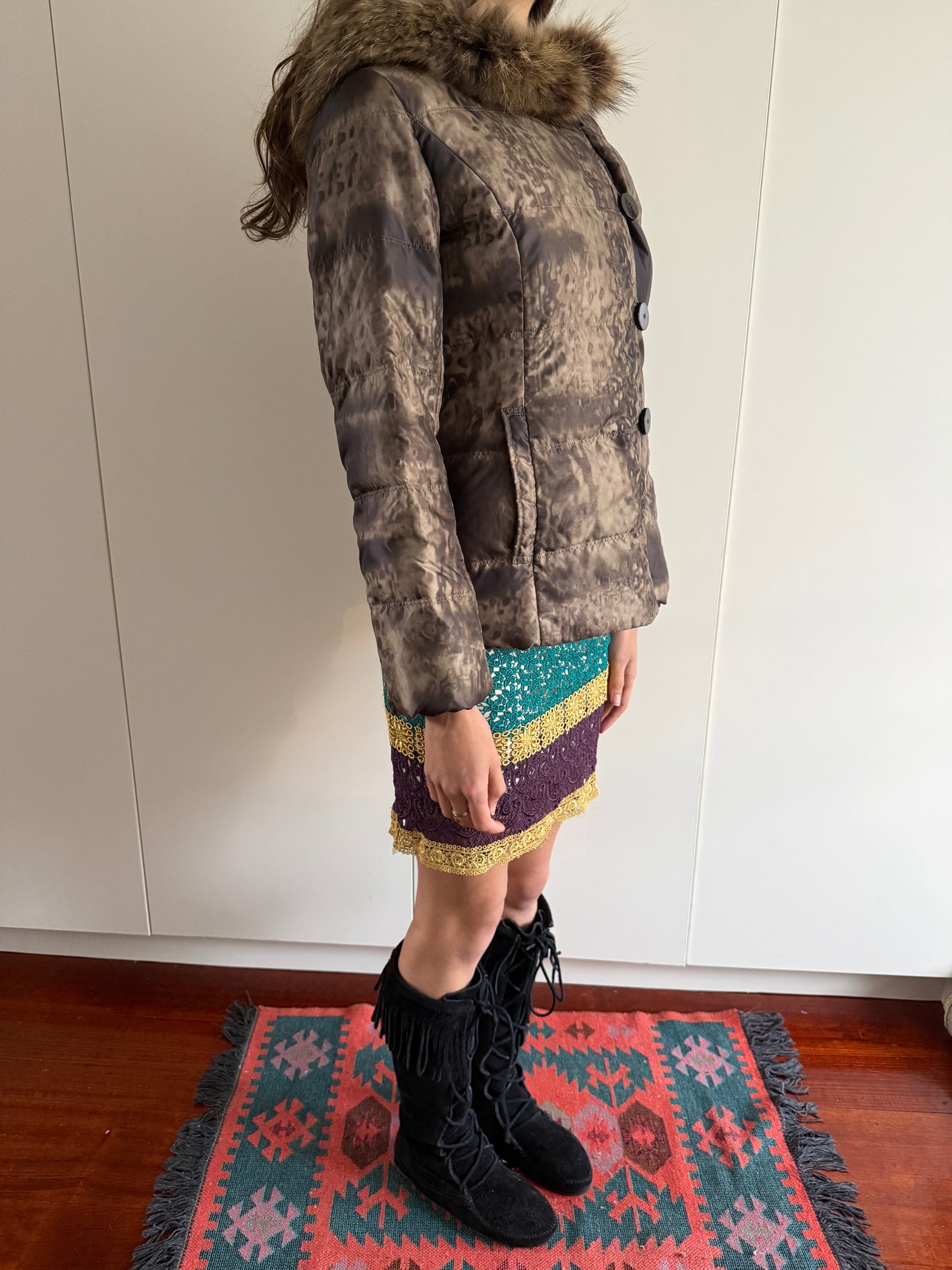 EXEX BY KRIZIA FUR COLLAR JACKET