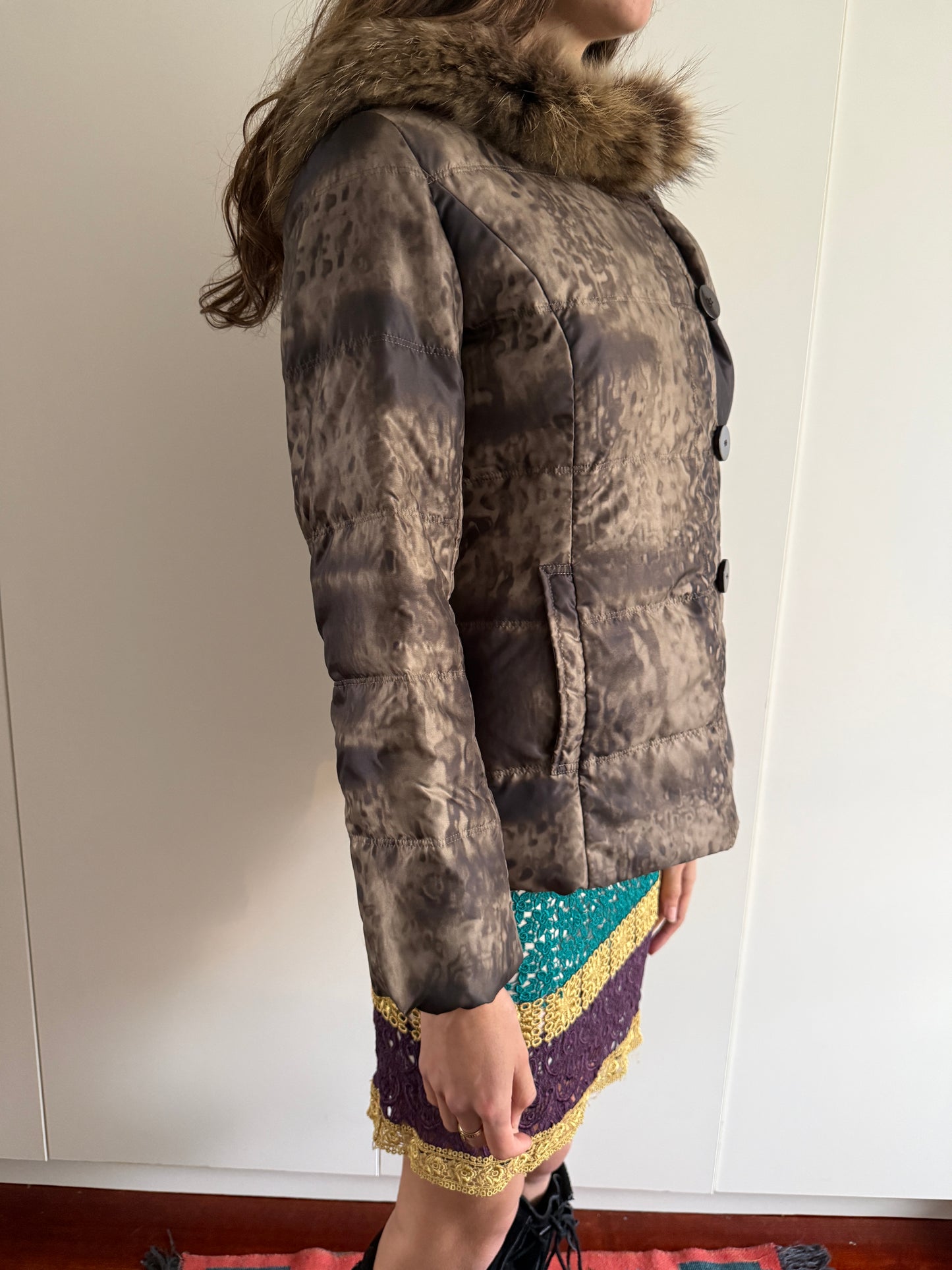 EXEX BY KRIZIA FUR COLLAR JACKET