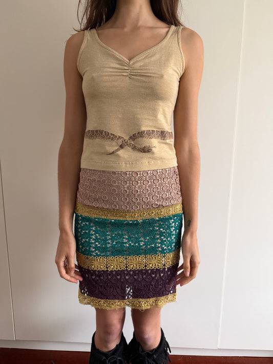 VINTAGE SNAKE PATTERN TANK TOP
