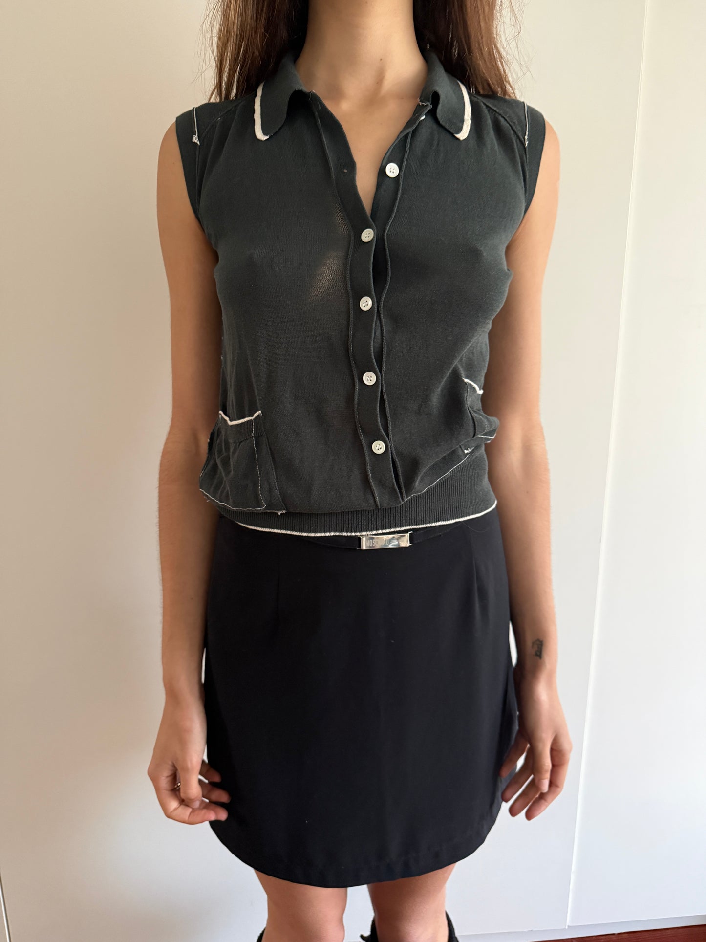 YOSHI KONDO SLEEVELESS KNIT TOP