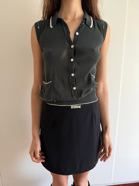 YOSHI KONDO SLEEVELESS KNIT TOP