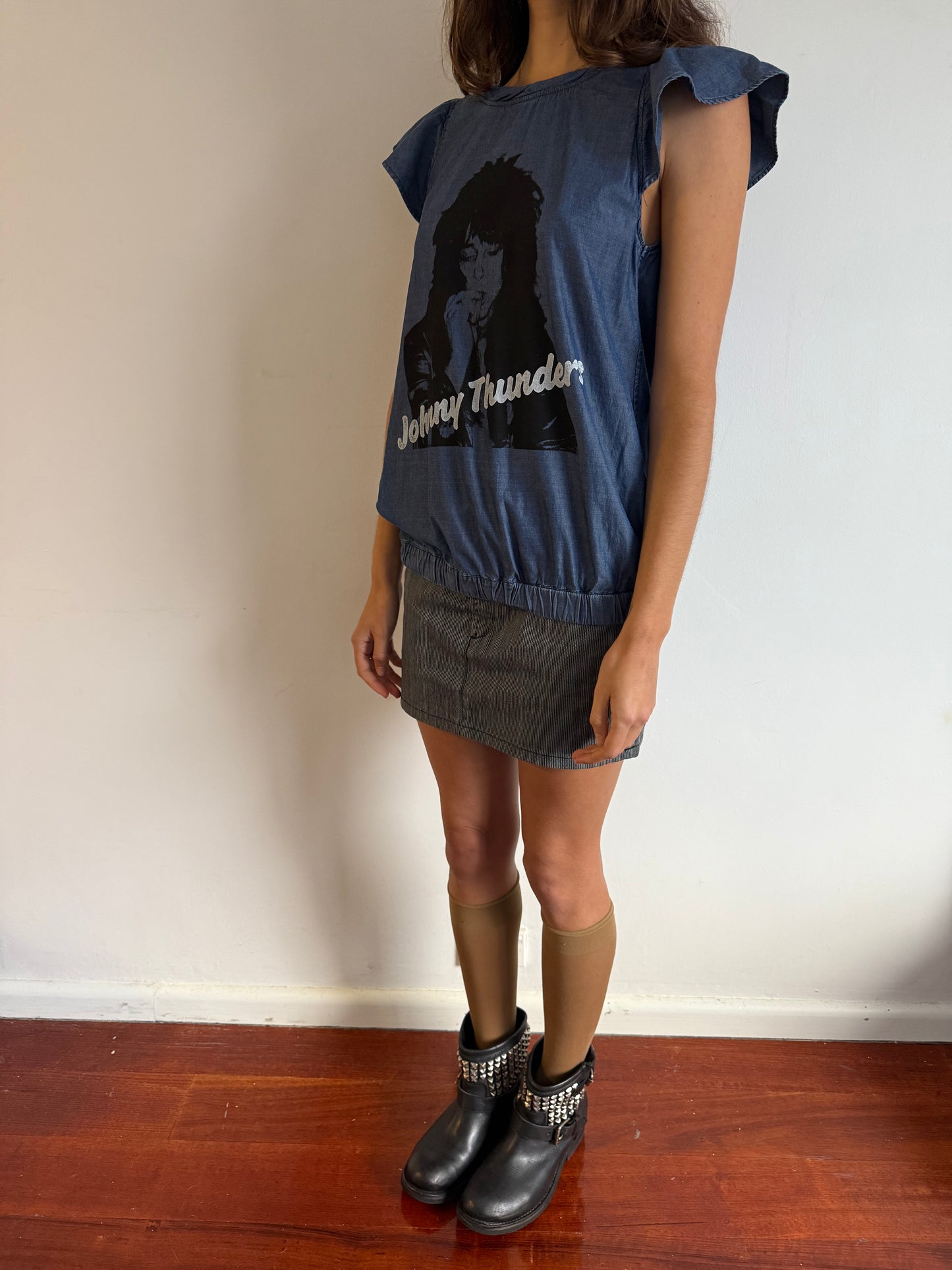 HYSTERICS JOHNNY THUNDERS CHAMBRAY TOP