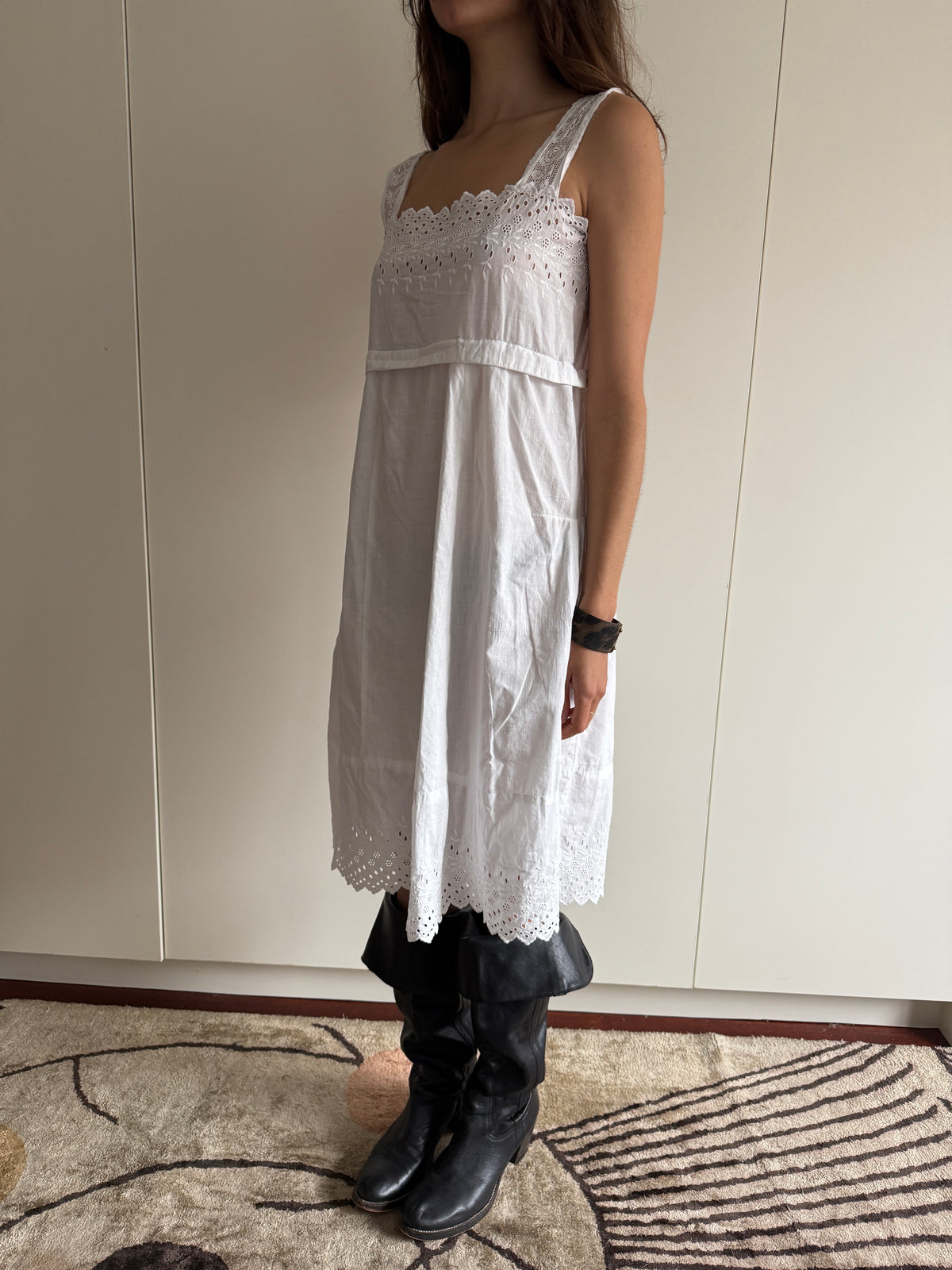 ANTIQUE 1920s HANDMADE FRENCH SLIP DRES