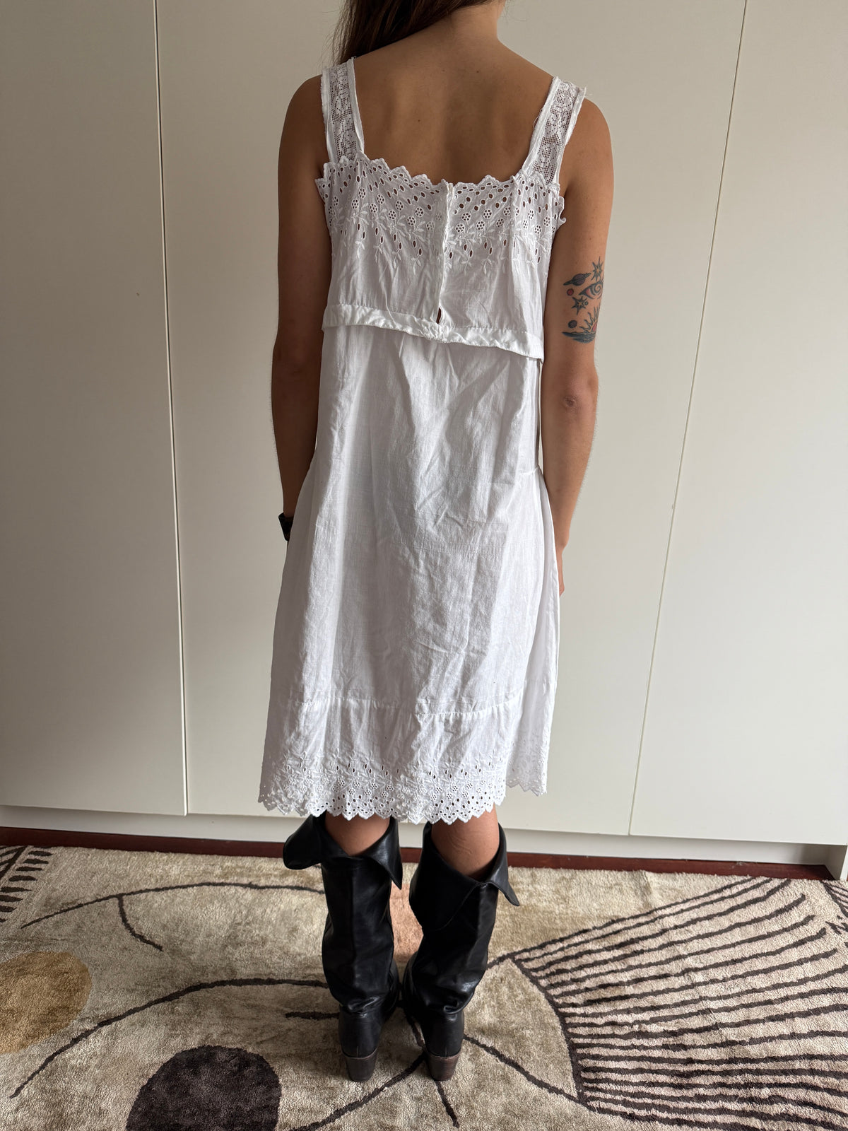 ANTIQUE 1920s HANDMADE FRENCH SLIP DRES