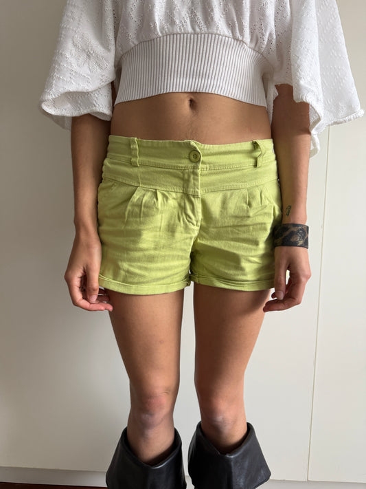GREEN LOW RISE SHORTS