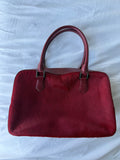 BURGUNDY COWHIDE BOWLING BAG