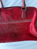 BURGUNDY COWHIDE BOWLING BAG