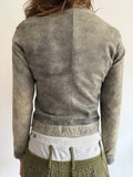 DISTRESSED LEATHER PERFORATED JACKET